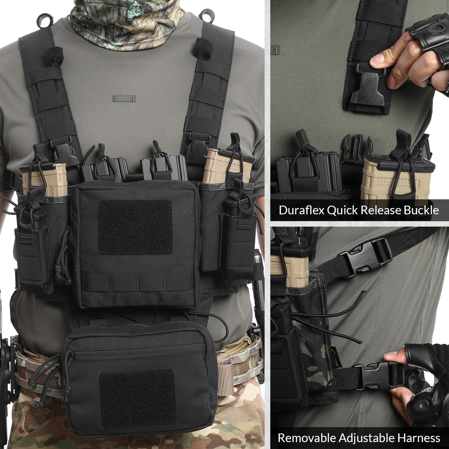 Adjustable & Detachable Tactical Chest Rig