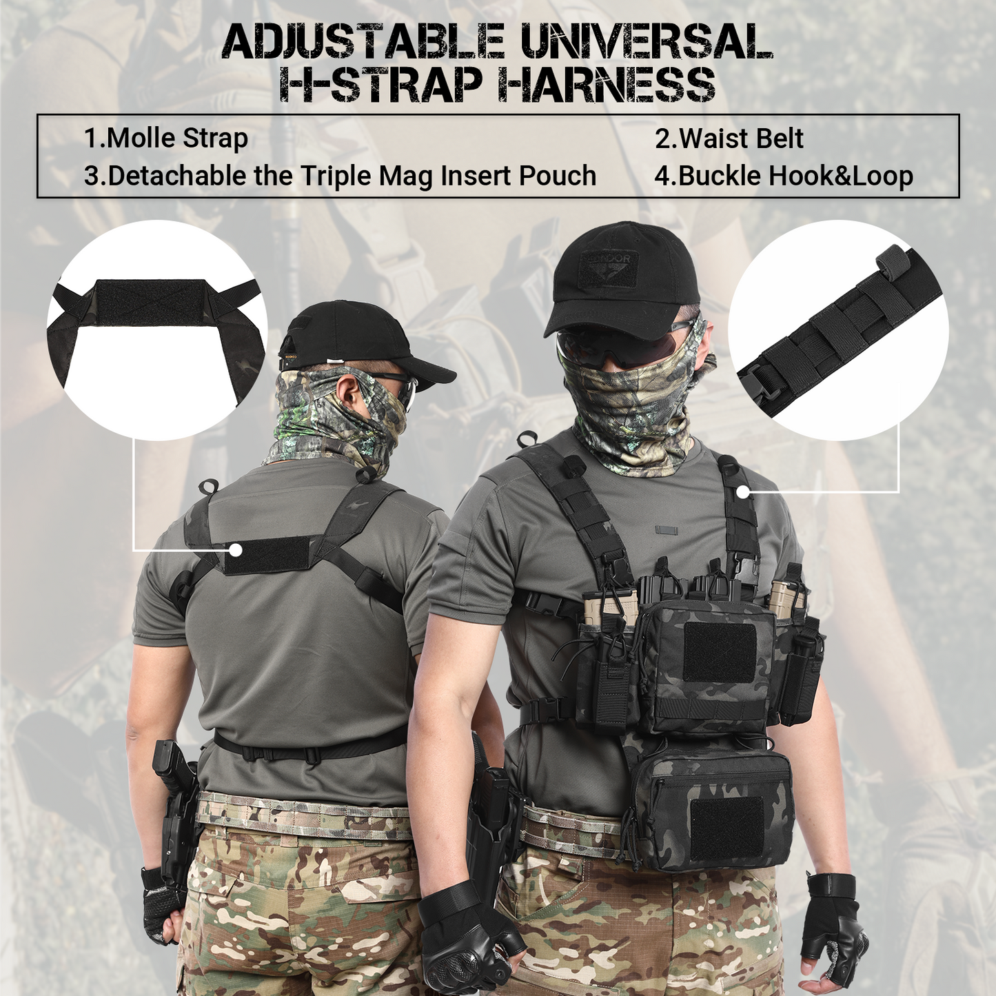 Adjustable & Detachable Tactical Chest Rig