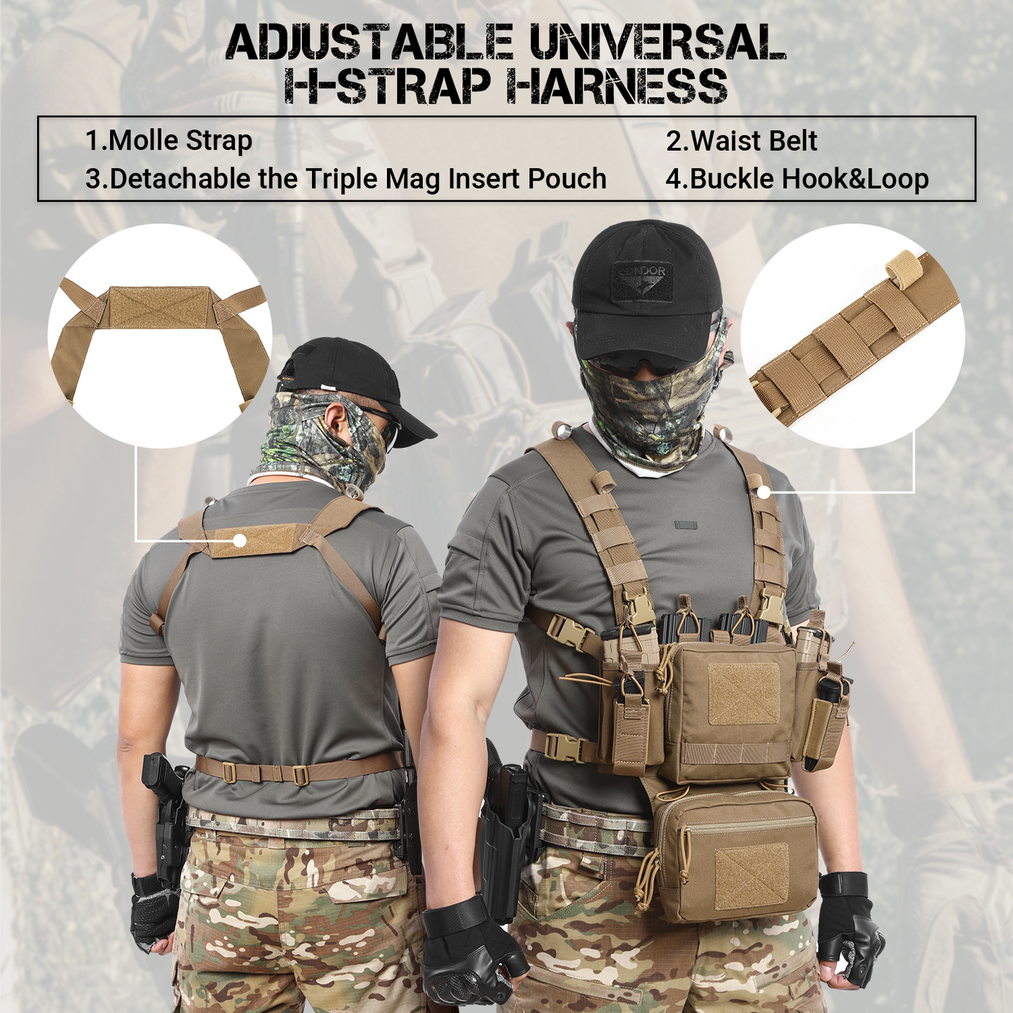 Adjustable & Detachable Tactical Chest Rig