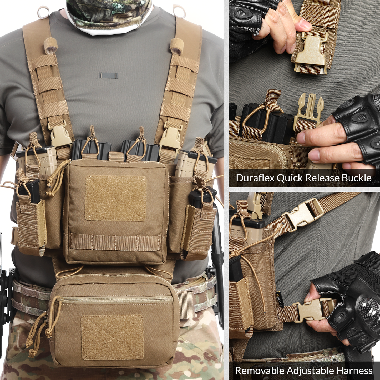 Adjustable & Detachable Tactical Chest Rig
