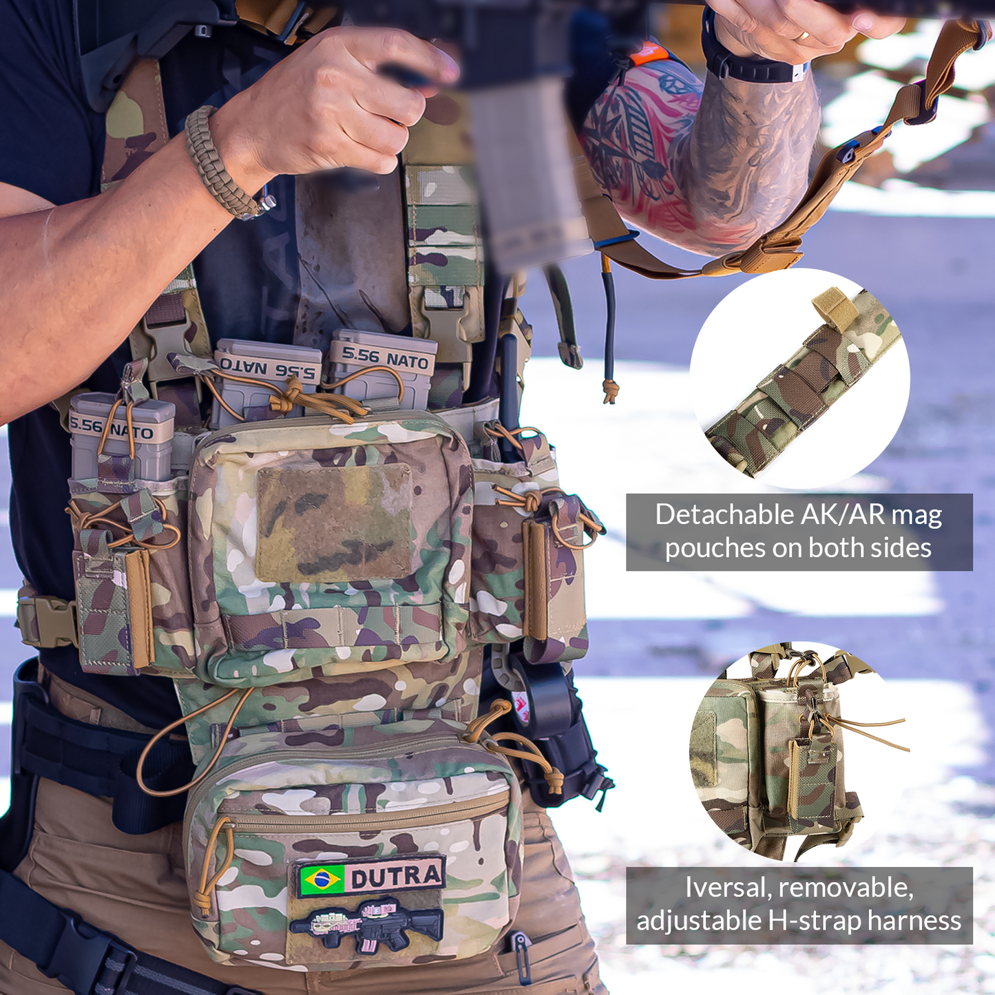 Adjustable & Detachable Tactical Chest Rig