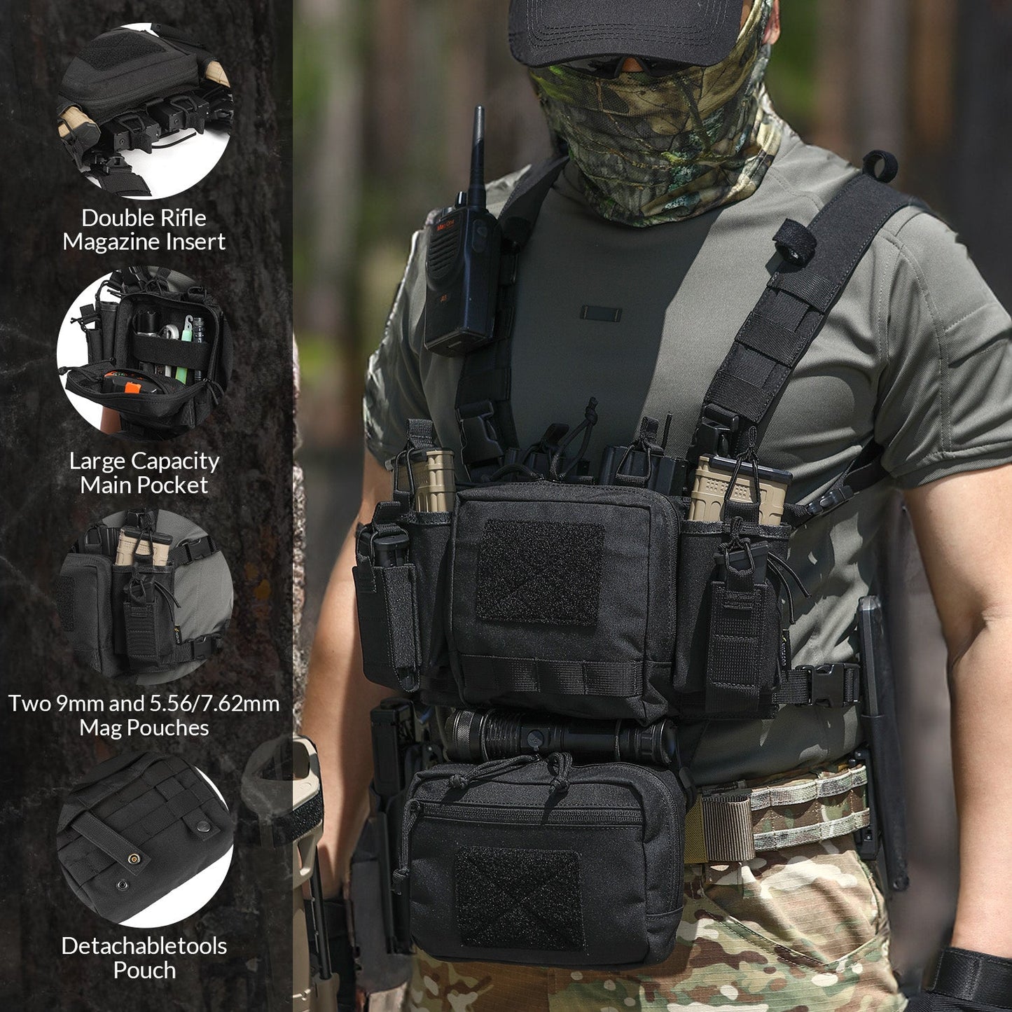 Adjustable & Detachable Tactical Chest Rig