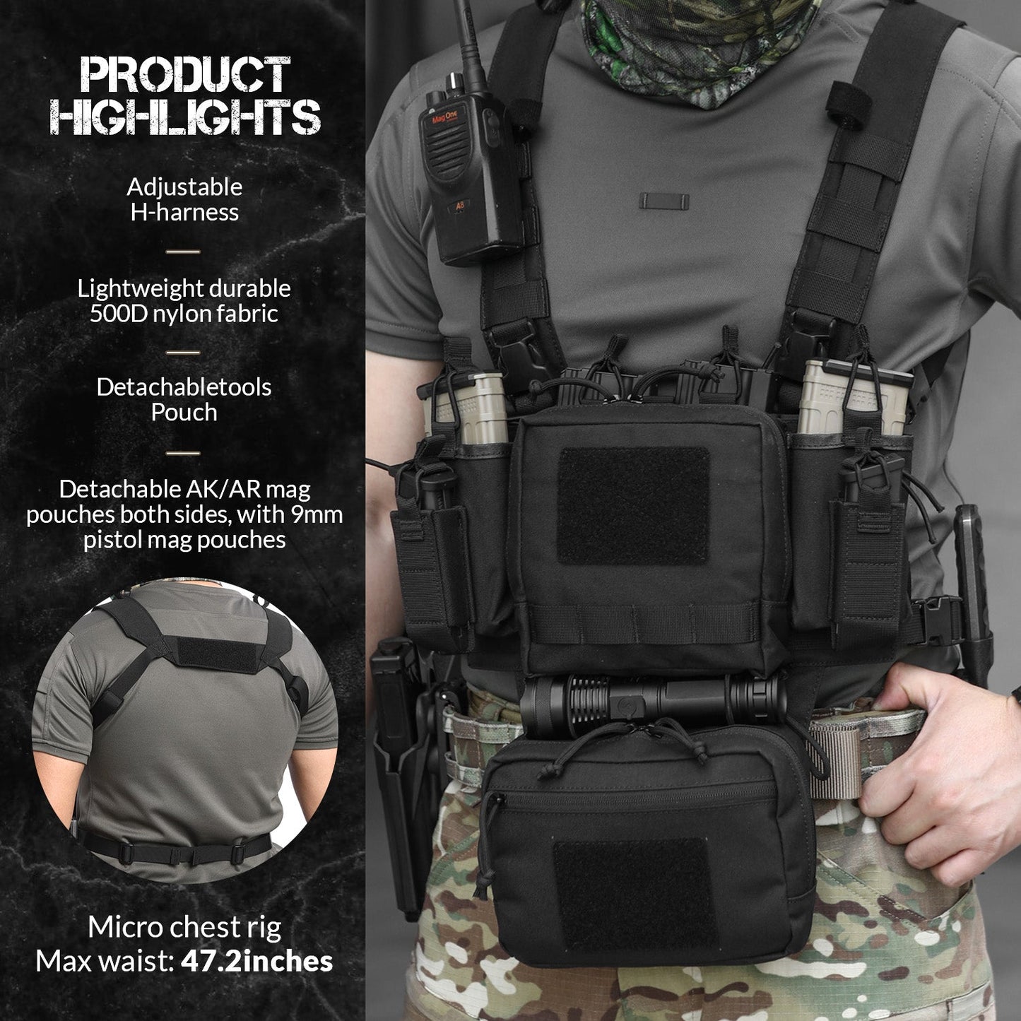Adjustable & Detachable Tactical Chest Rig