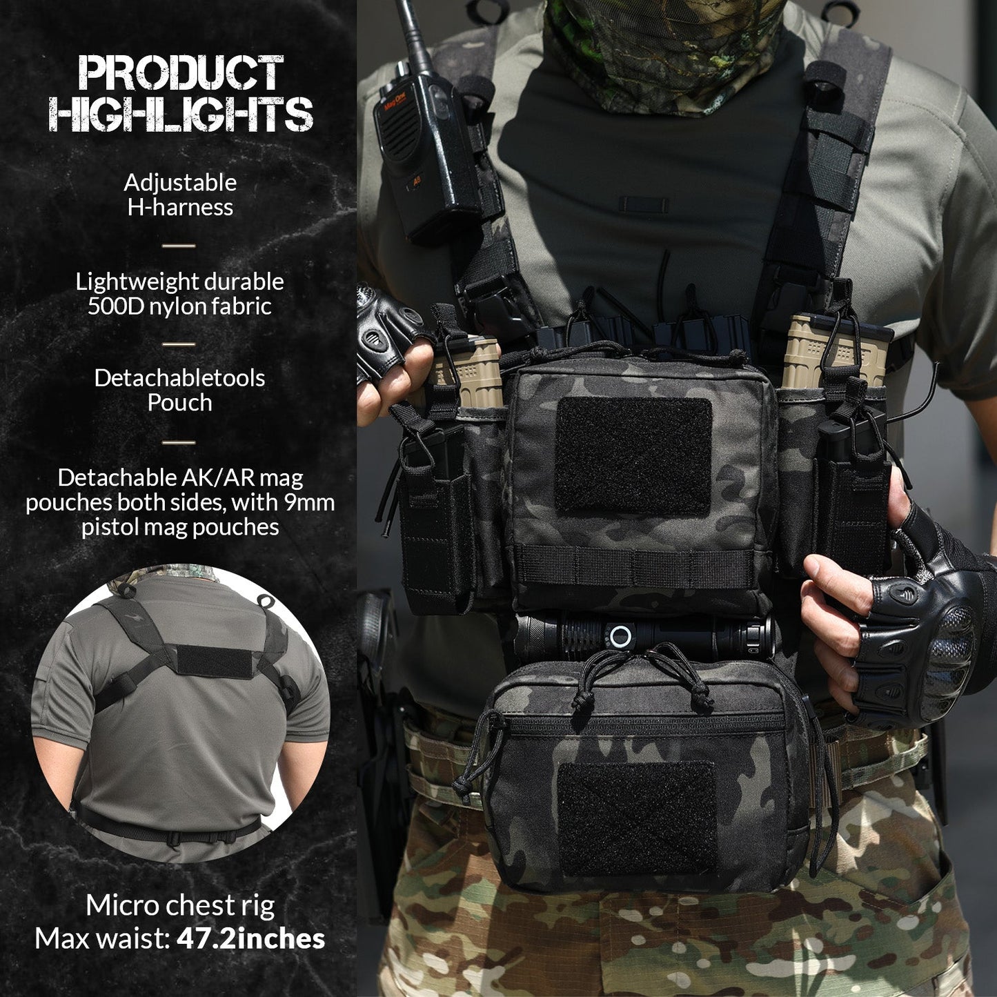 Adjustable & Detachable Tactical Chest Rig