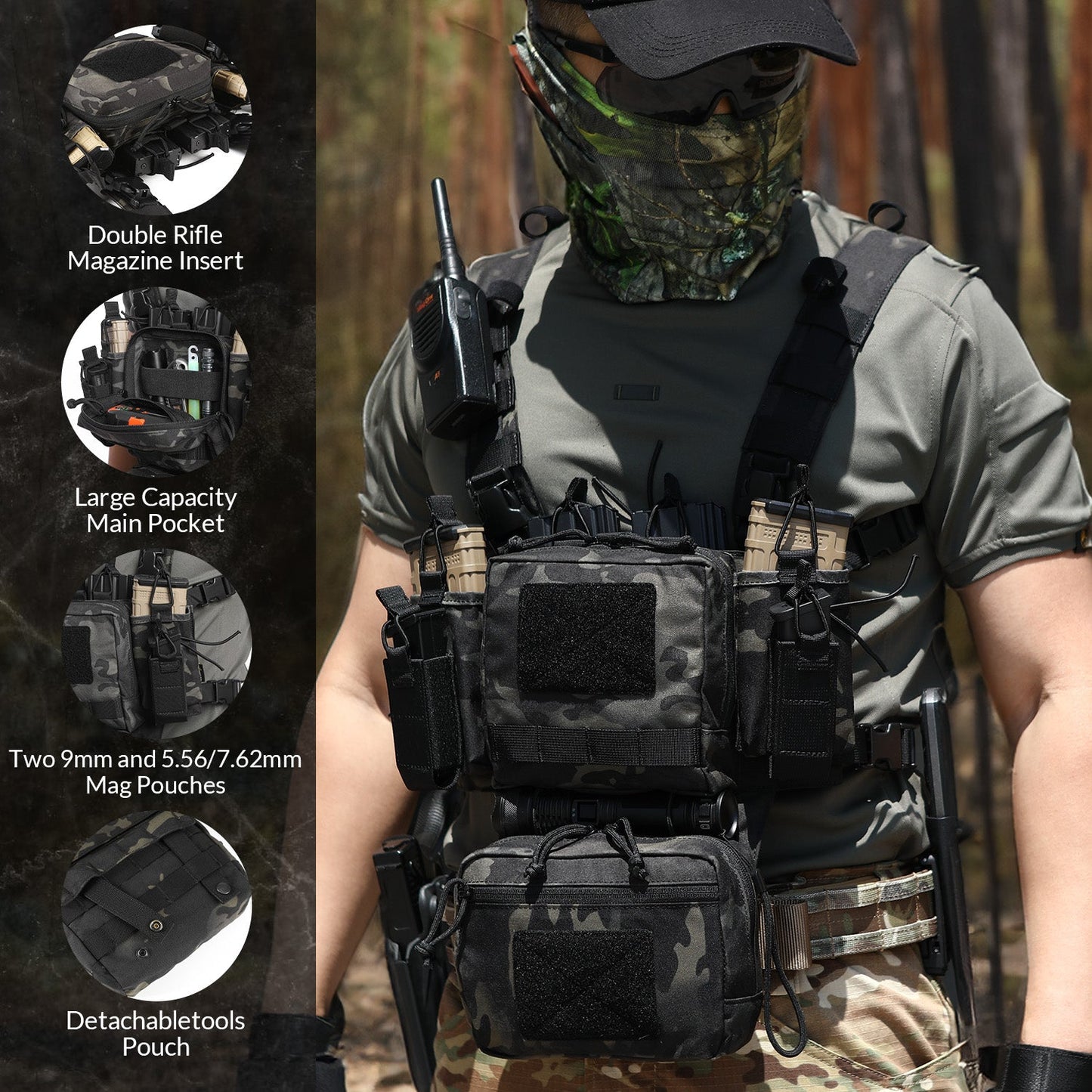 Adjustable & Detachable Tactical Chest Rig