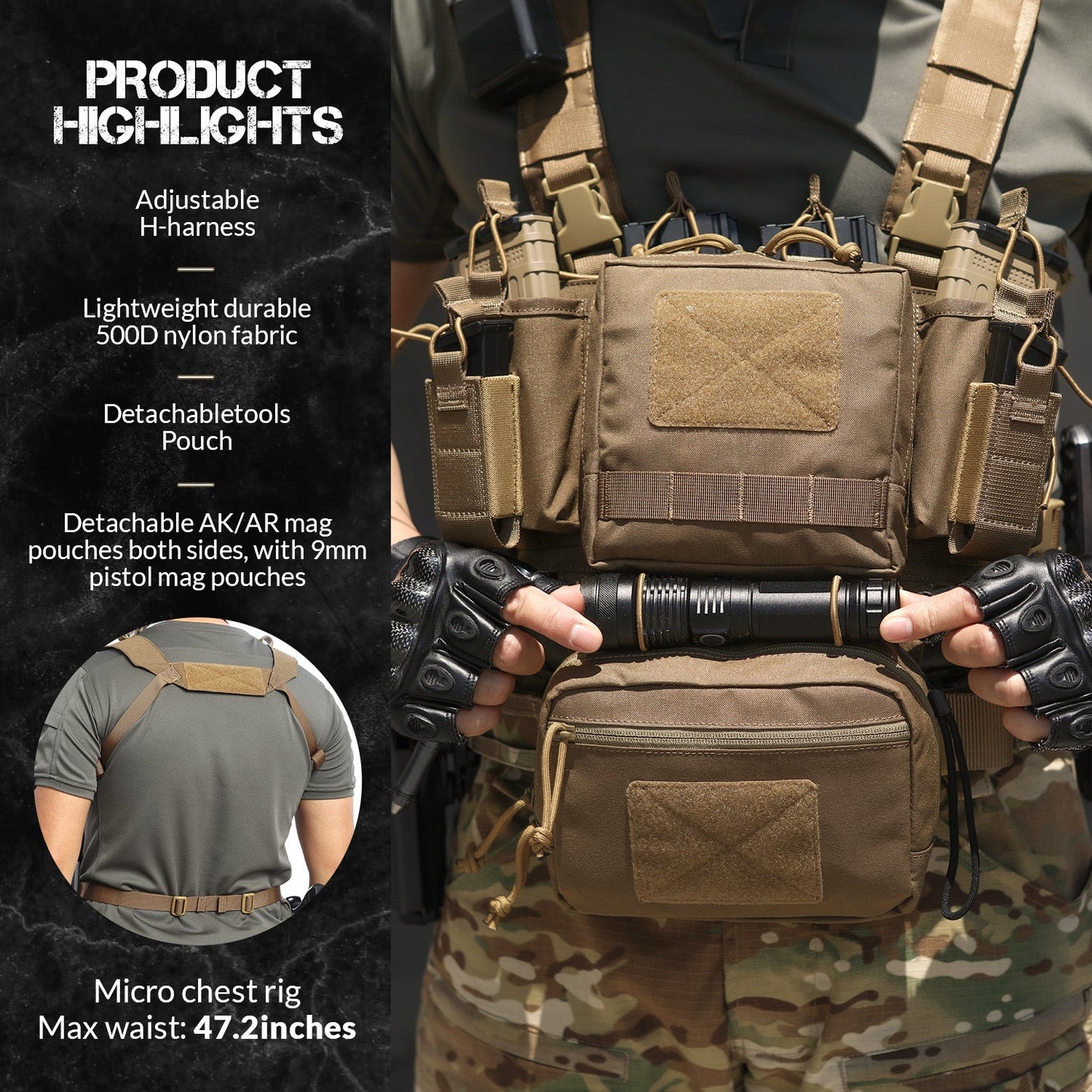 Adjustable & Detachable Tactical Chest Rig