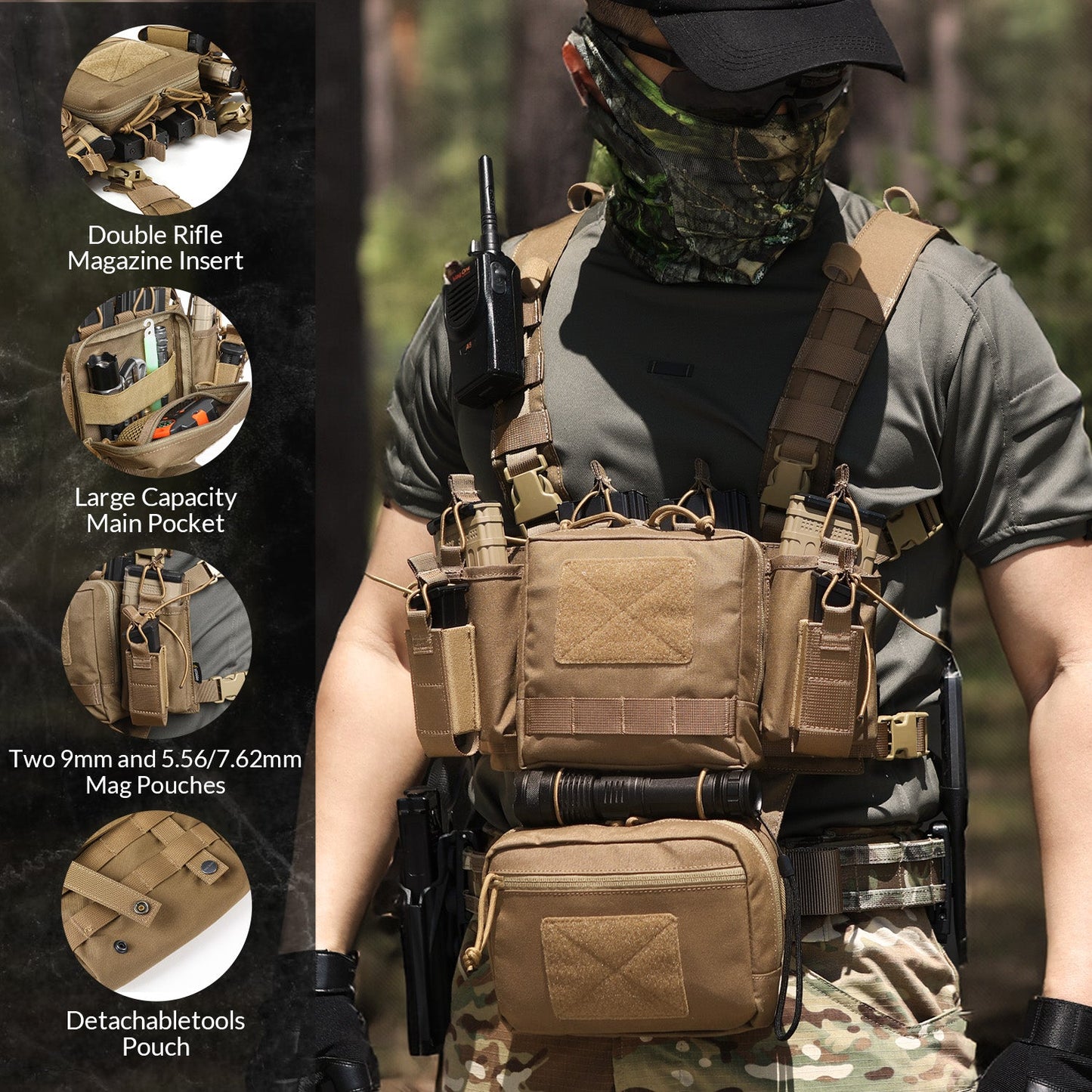 Adjustable & Detachable Tactical Chest Rig