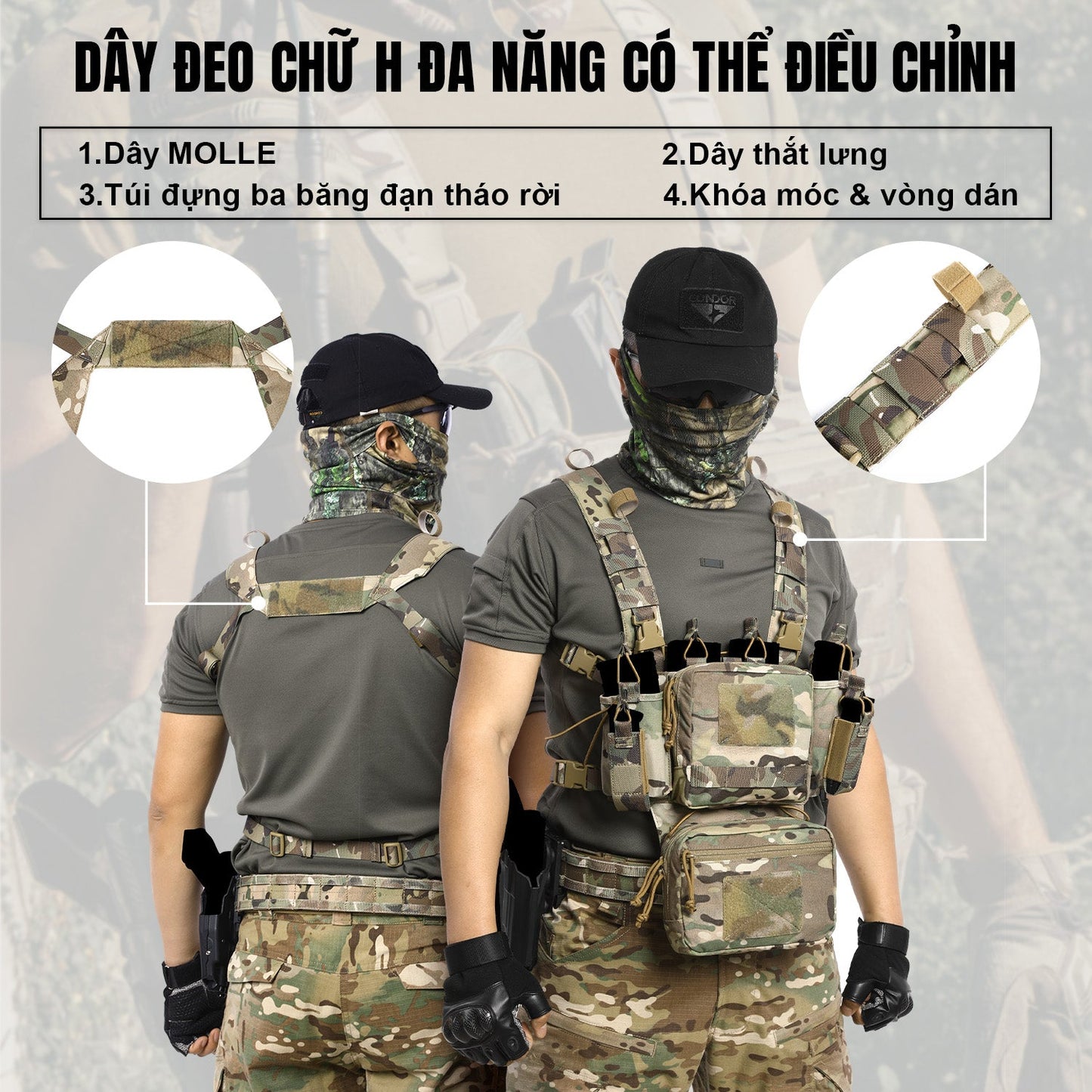Adjustable & Detachable Tactical Chest Rig