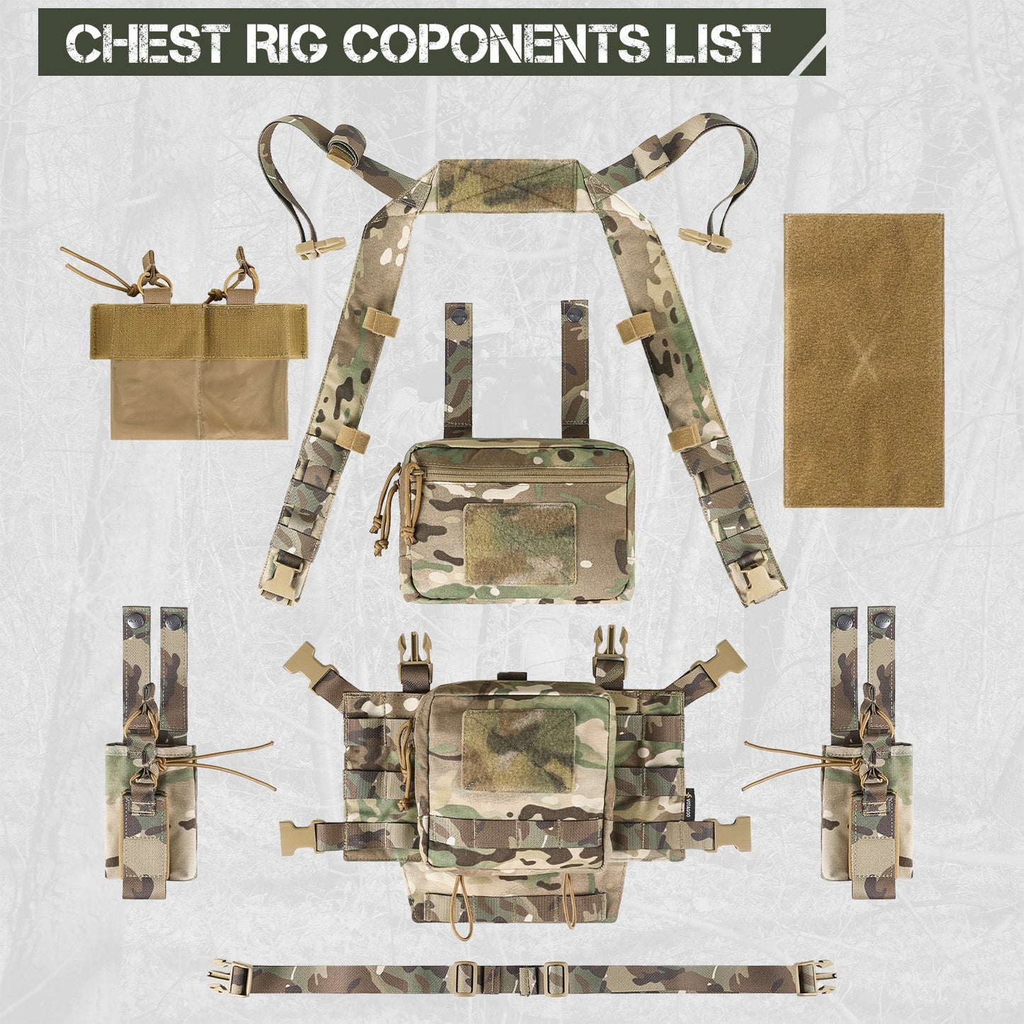 Adjustable & Detachable Tactical Chest Rig