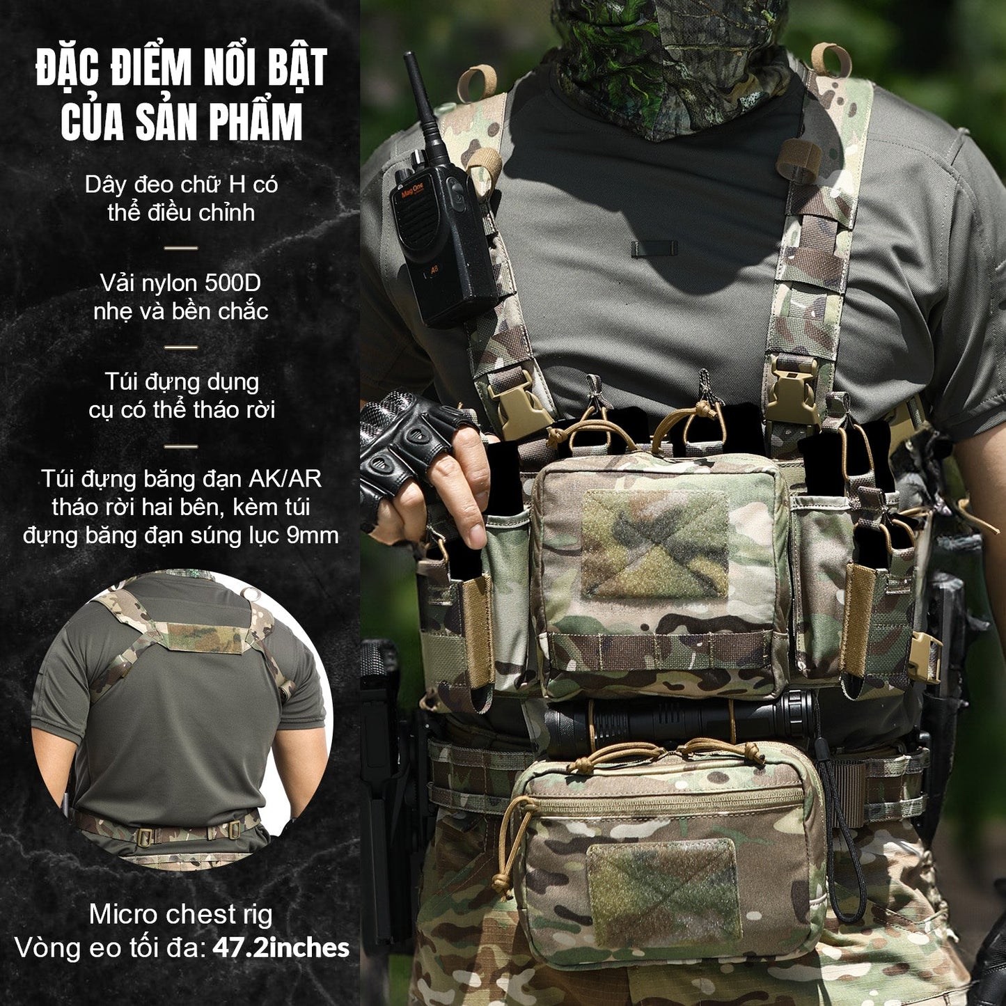 Adjustable & Detachable Tactical Chest Rig