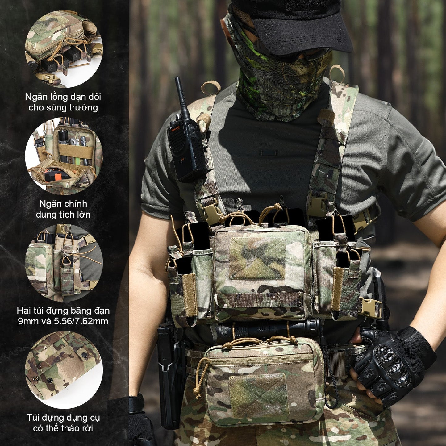 Adjustable & Detachable Tactical Chest Rig