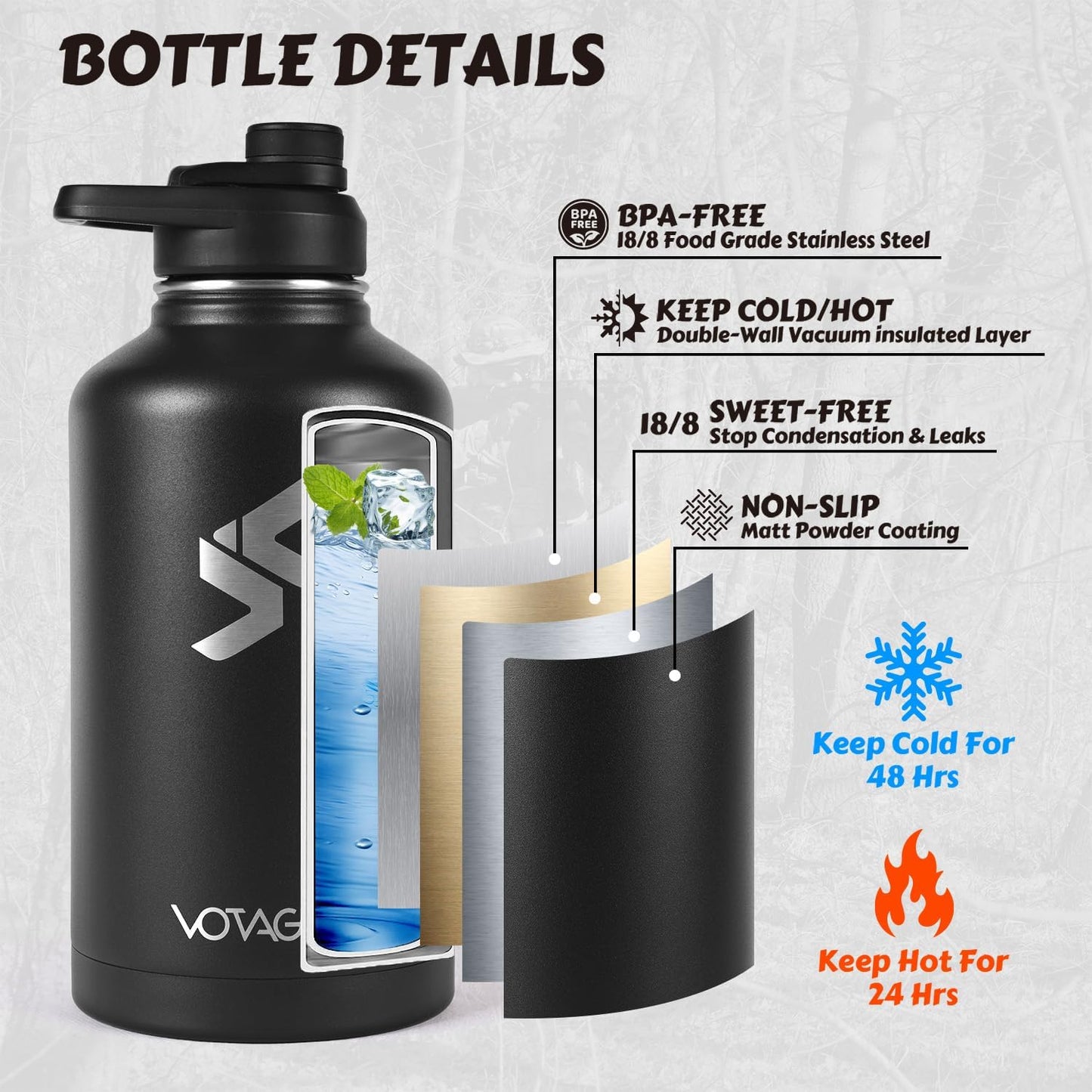 64Oz Tactical Water Bottle