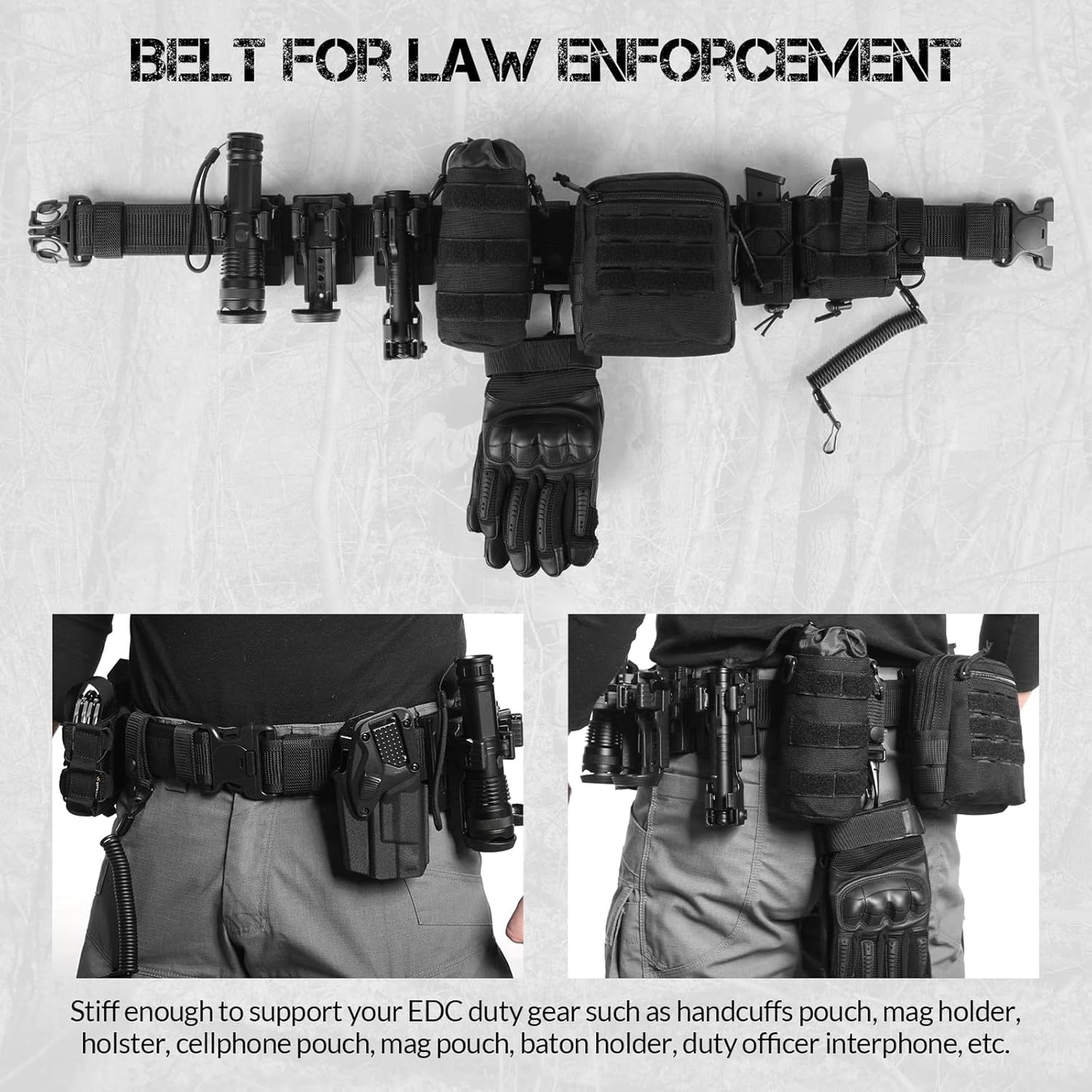 Duty 2'' Police Belts with Hook Lining