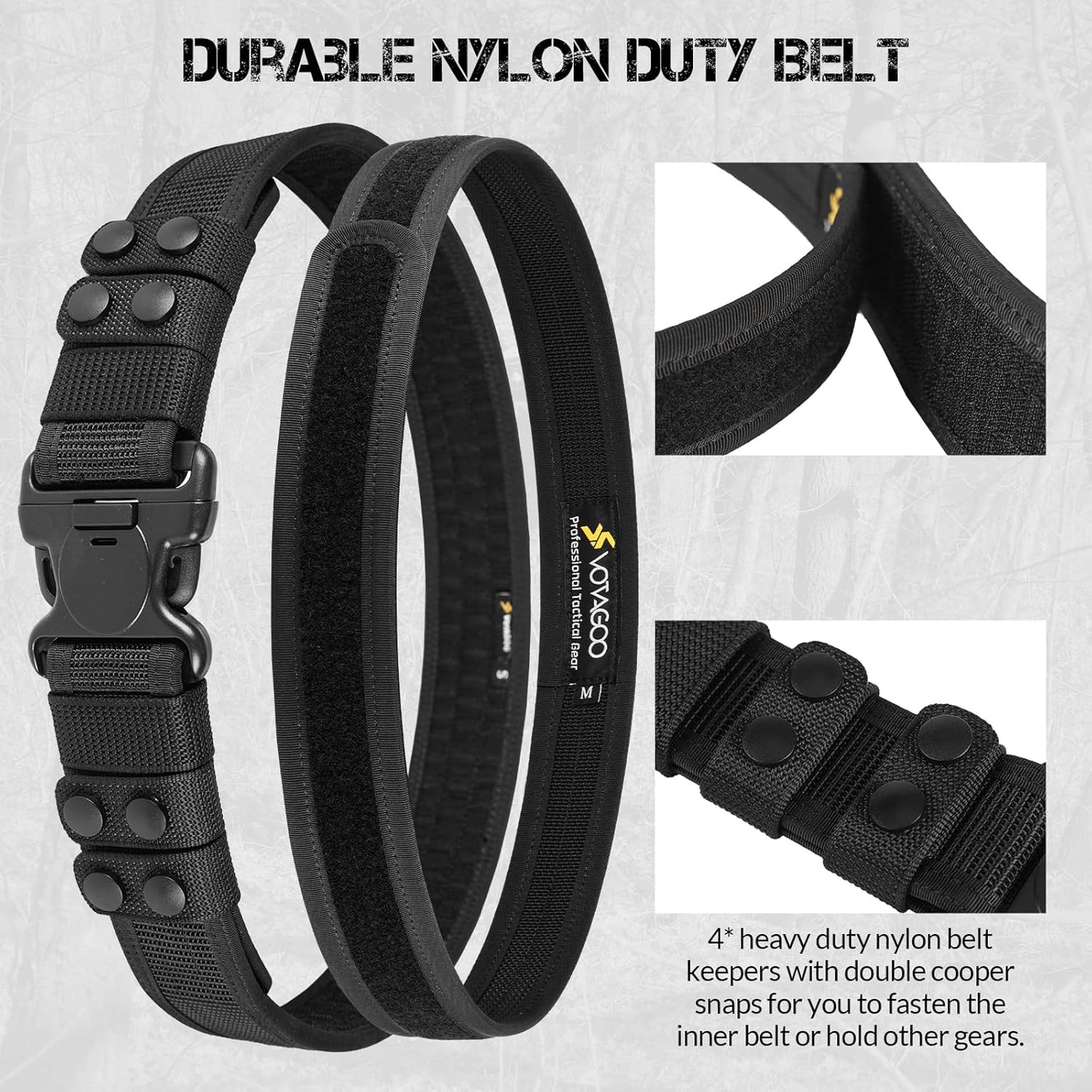 Duty 2'' Police Belts with Hook Lining