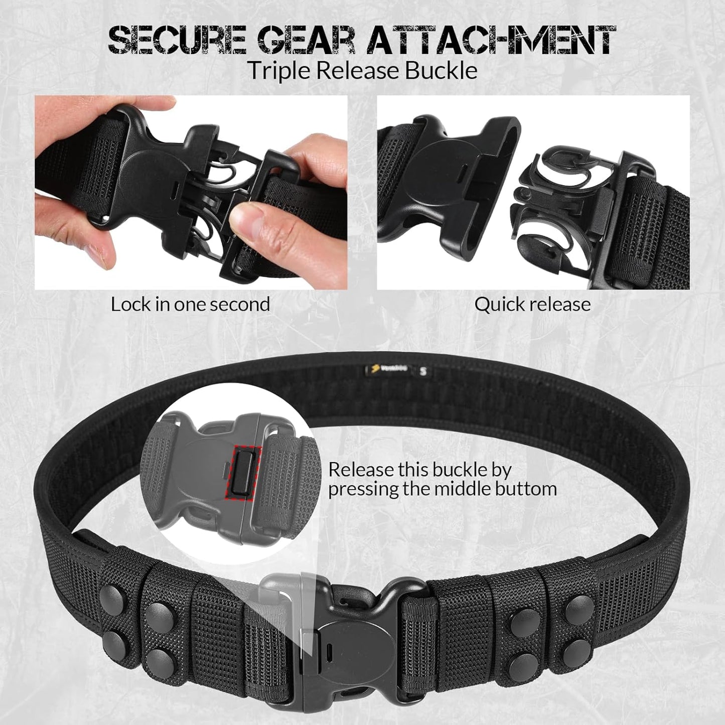 Duty 2'' Police Belts with Hook Lining