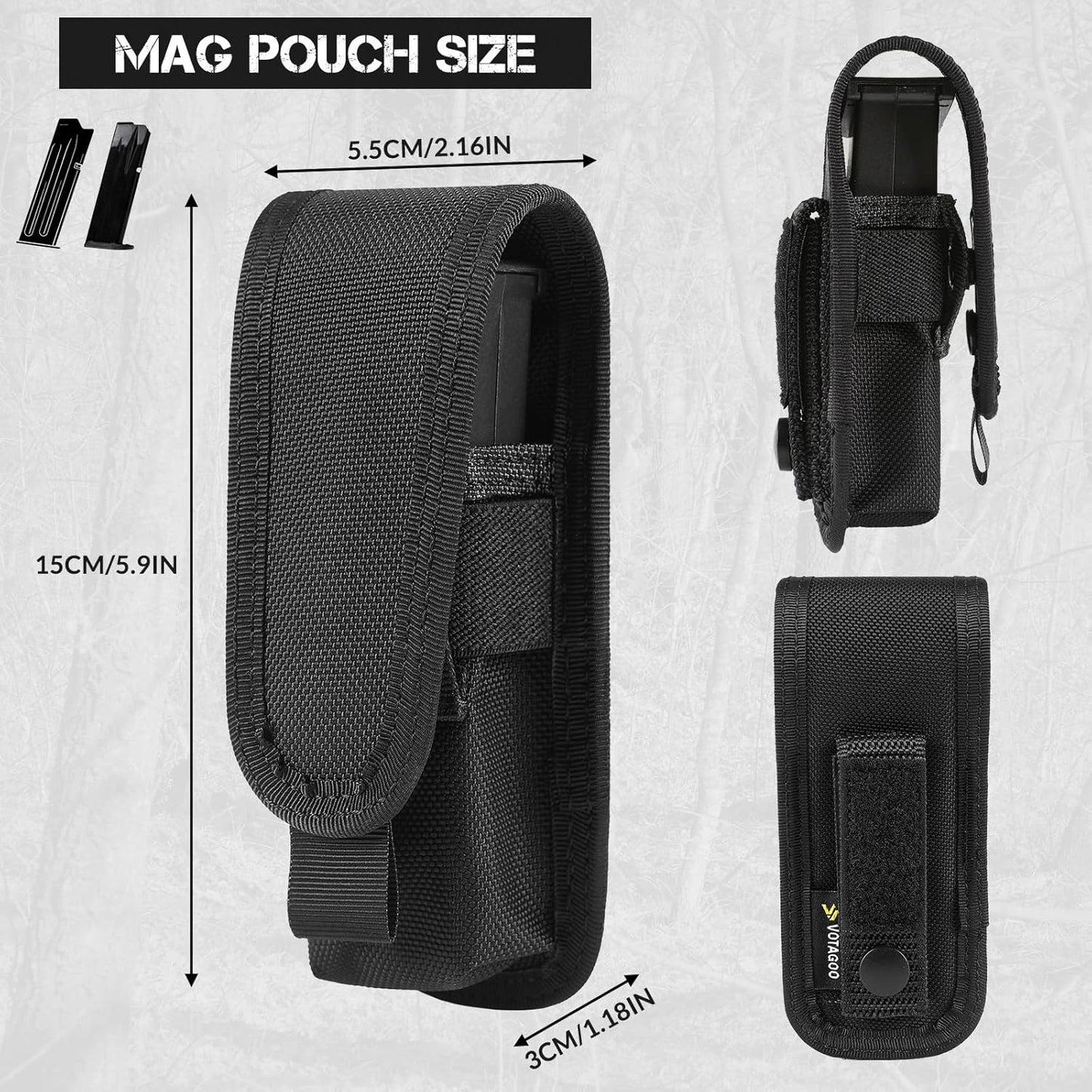 Single Double Nylon Mag Pouch