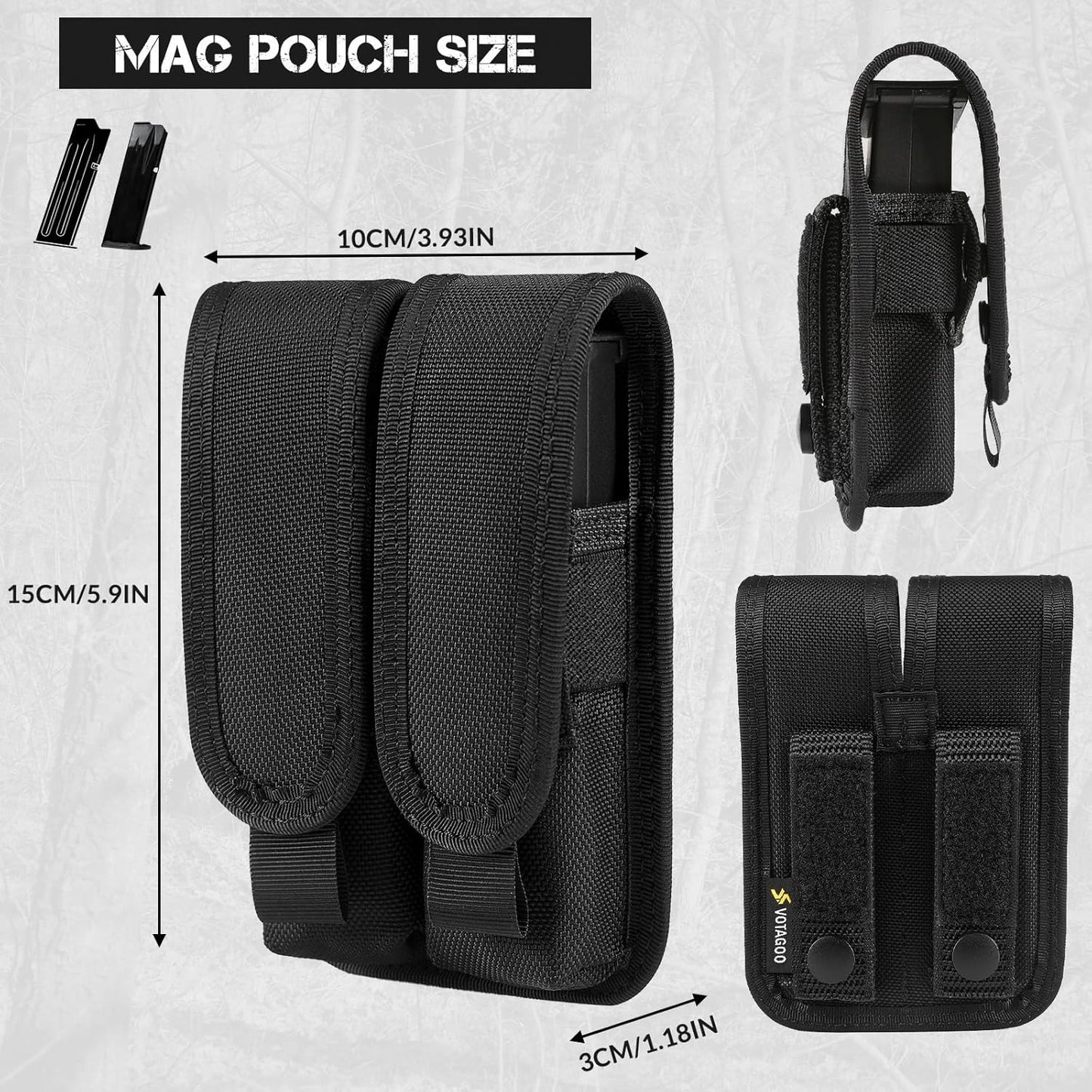 Single Double Nylon Mag Pouch