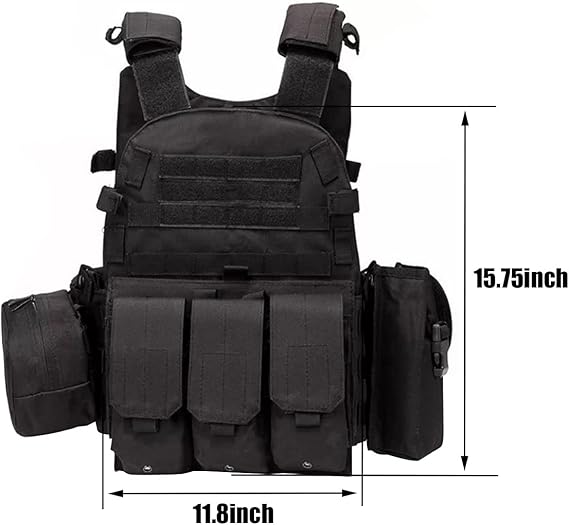 Chaleco táctico para hombre, de liberación rápida, transpirable, para paintball y airsoft, ajustable. 