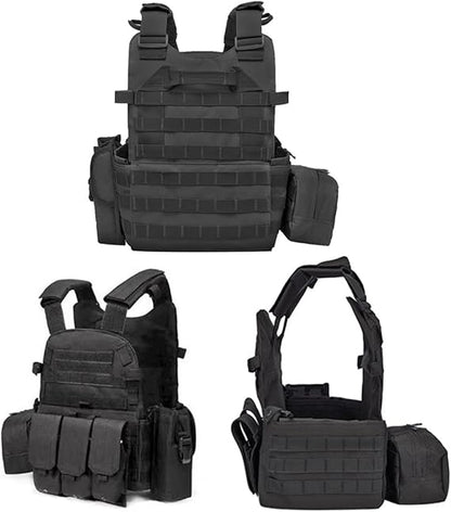 Chaleco táctico para hombre, de liberación rápida, transpirable, para paintball y airsoft, ajustable. 