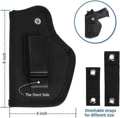 2 Pack Gun Holsters for Concealed Carry, Universal Inside Outside Waistband Holster for Pistols, IWB Belt Holster for Right & Left Hand, Fits Subcompact Compact Full Size Pistols, Black & Green