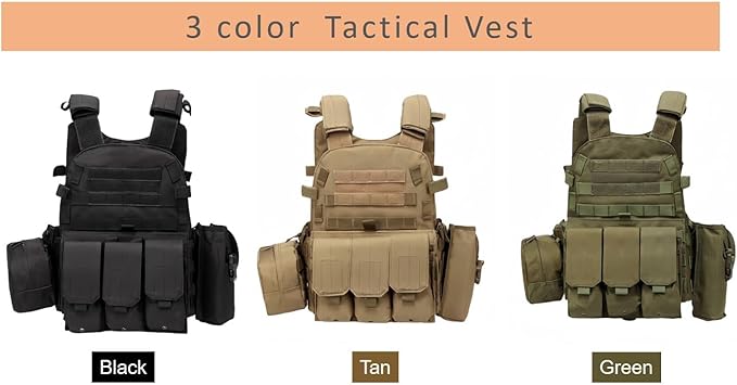 Chaleco táctico de supervivencia, ajustable, para exteriores, de seguridad y caza. Disponible para cosplay. 