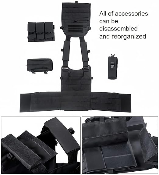 Chaleco táctico de supervivencia, ajustable, para exteriores, de seguridad y caza. Disponible para cosplay. 