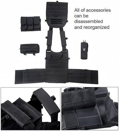 Chaleco táctico de supervivencia, ajustable, para exteriores, de seguridad y caza. Disponible para cosplay. 