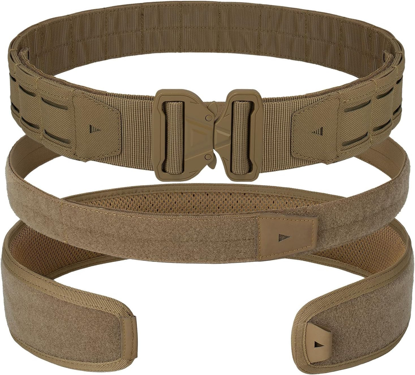 Great Tactical Belt Molle Duty Belt Quick Release Battle Belts 1.75 Inner & Outer Belt Anti-Slip Adjustable for Men Women Outdoor