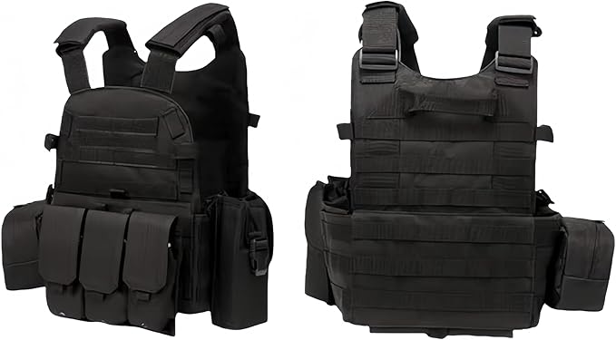 Chaleco táctico de supervivencia, ajustable, para exteriores, de seguridad y caza. Disponible para cosplay. 