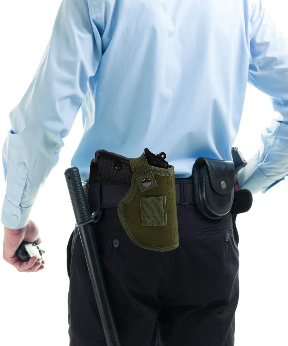 2 Pack Gun Holsters for Concealed Carry, Universal Inside Outside Waistband Holster for Pistols, IWB Belt Holster for Right & Left Hand, Fits Subcompact Compact Full Size Pistols, Black & Green