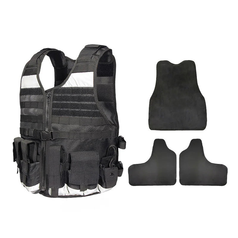 Stab-resistant reflective MOLLE system onboard safety vest