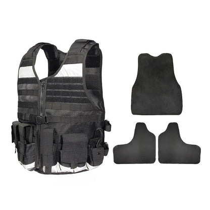 Stab-resistant reflective MOLLE system onboard safety vest