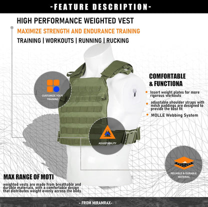 Chaleco lastrado para hombres y mujeres, ajustable, para entrenamiento de fuerza y ​​resistencia, fitness, táctico, running. 