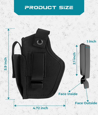 Gun Holster for Pistols 9mm 380 45ACP, IWB/OWB Concealed Carry Pistol Holsters with Mag Pouch for Men/Women, CCW Right & Left Hand Gun Holder Fits Glock