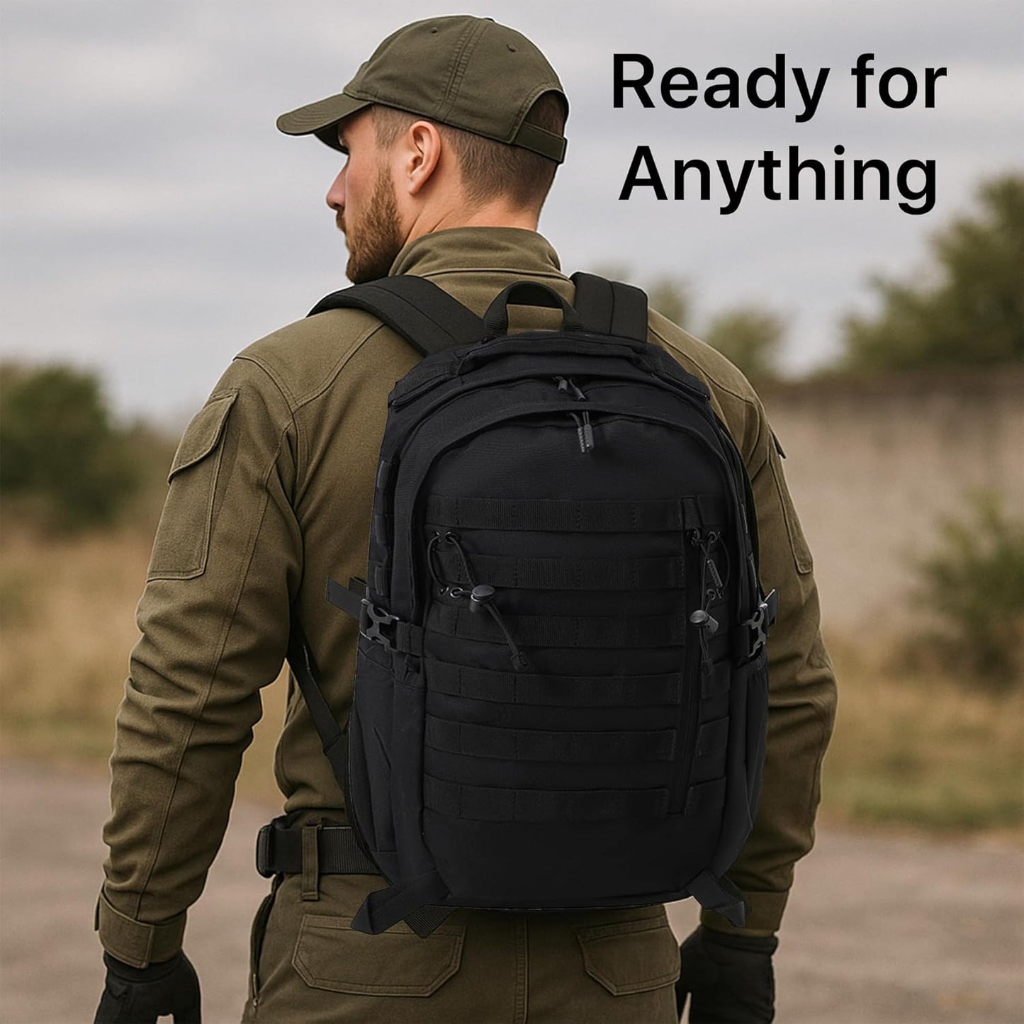 Mochila táctica de 30 l para hombre: mochila de asalto militar con sistema MOLLE, mochila resistente para actividades al aire libre. 