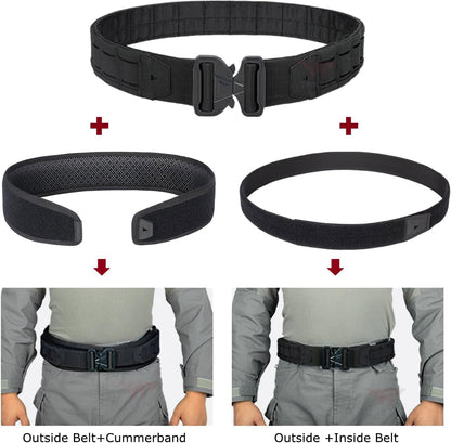 Great Tactical Belt Molle Duty Belt Quick Release Battle Belts 1.75 Inner & Outer Belt Anti-Slip Adjustable for Men Women Outdoor
