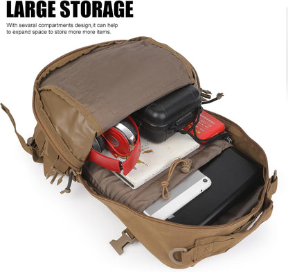 Small Tactical Backpack Military Daypack 12L Molle Bag Rucksack Army Daypack for Outdoor,Hiking,Camping,Travel
