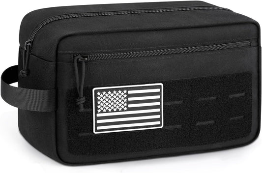 Travel Toiletry Bag for Men, Tactical Hygiene Bag EDC Military Tool Molle Pouches, Water-resistan Hanging Shaving Dopp Kit Shower Bag for Travel Accessories, Bathroom Makeup Bag Women