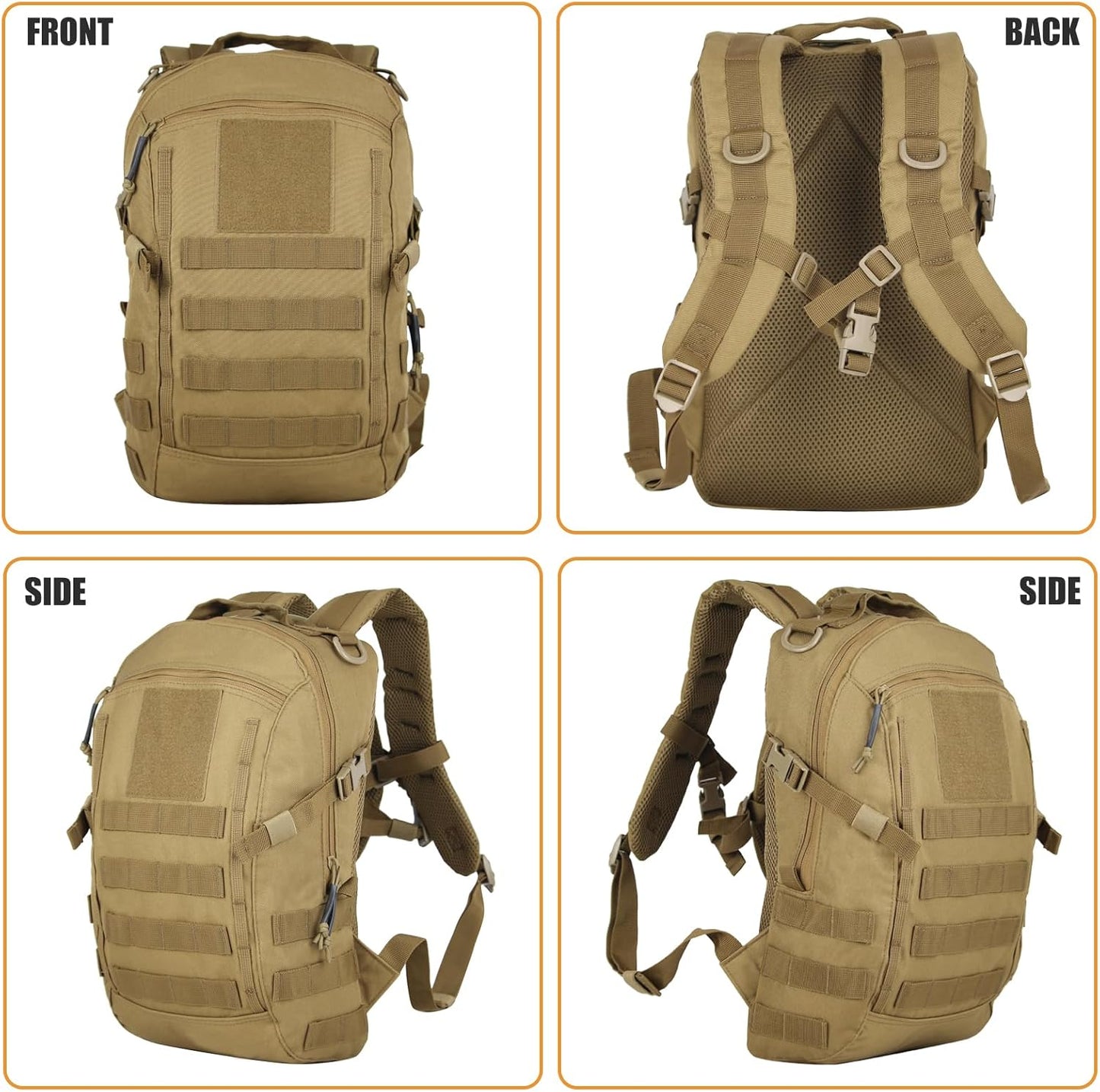 Small Tactical Backpack Military Daypack 12L Molle Bag Rucksack Army Daypack for Outdoor,Hiking,Camping,Travel
