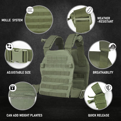 Chaleco lastrado para hombres y mujeres, ajustable, para entrenamiento de fuerza y ​​resistencia, fitness, táctico, running. 