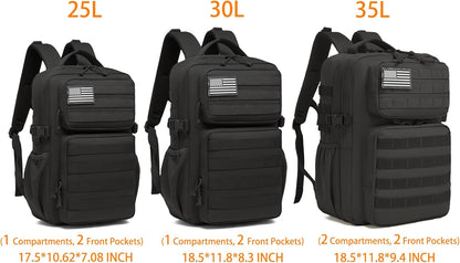 Military Tactical Backpack for Men Waterproof Daypack 3 Day Assault Pack Molle Bag with Water Bottle Holder