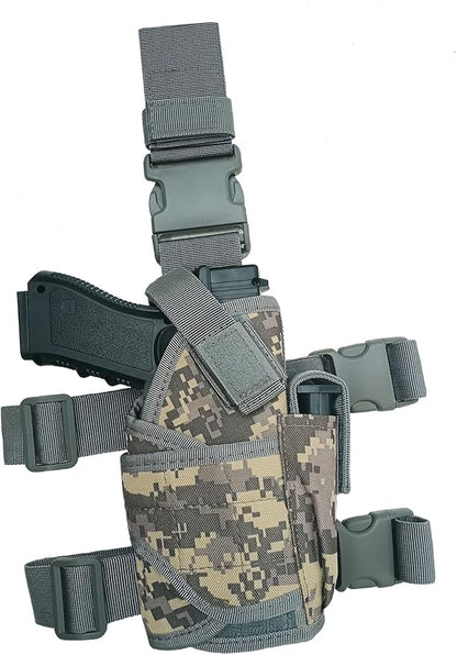 Molle Tactical Pistol Thigh Gun Holster, Drop Leg Holster, Right Hand Adjustable