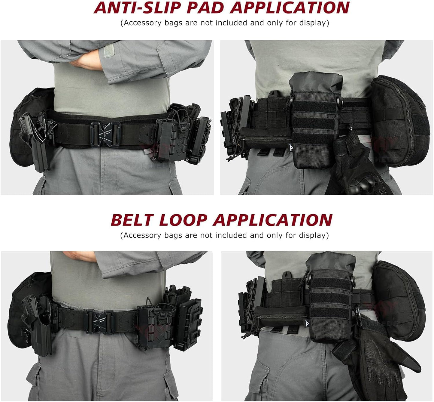 Great Tactical Belt Molle Duty Belt Quick Release Battle Belts 1.75 Inner & Outer Belt Anti-Slip Adjustable for Men Women Outdoor