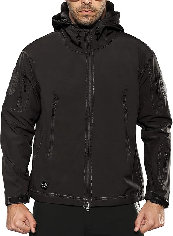 Men's Outdoor Waterproof Soft Shell Hooded Military Tactical Jacket