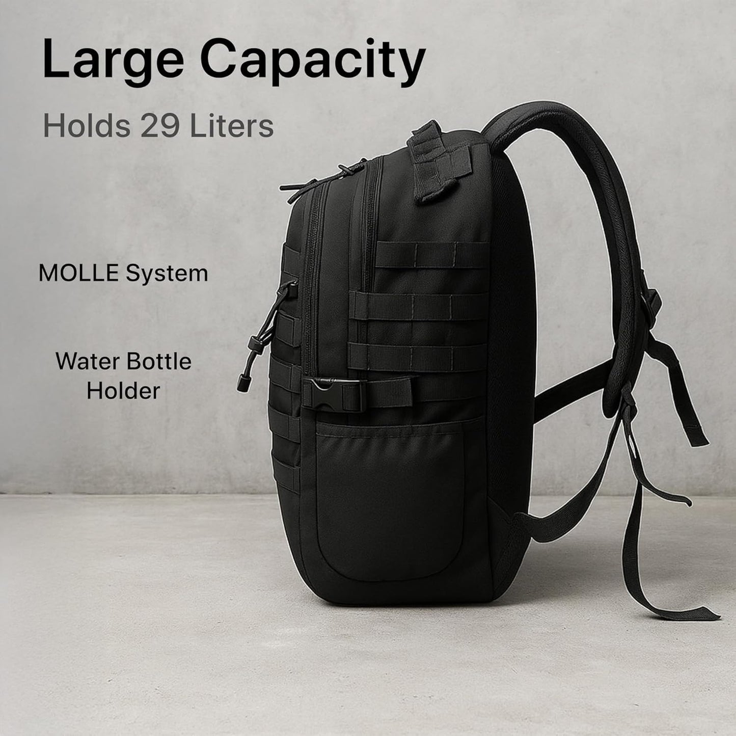 Mochila táctica de 30 l para hombre: mochila de asalto militar con sistema MOLLE, mochila resistente para actividades al aire libre. 