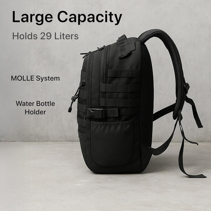 Mochila táctica de 30 l para hombre: mochila de asalto militar con sistema MOLLE, mochila resistente para actividades al aire libre. 