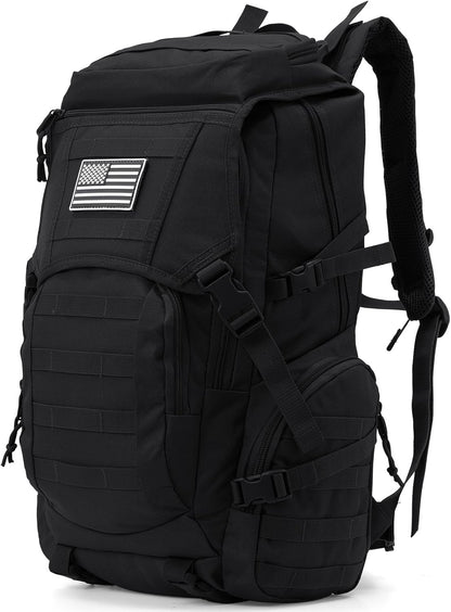 35L Military Tactical Backpack for Men, Water Resistant Assault Pack for Women, Black Molle Daypack 3 Day Bug Out Bag Rucksack for Trekking,Camping, Survival, EDC