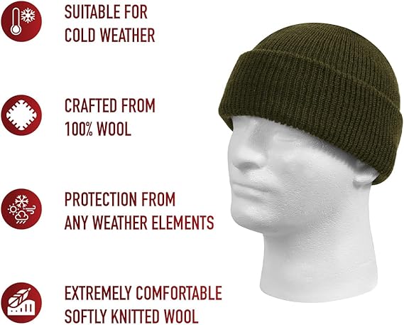 US Made Wool Watch Cap - All-Weather Protection and Classic Style Beanie