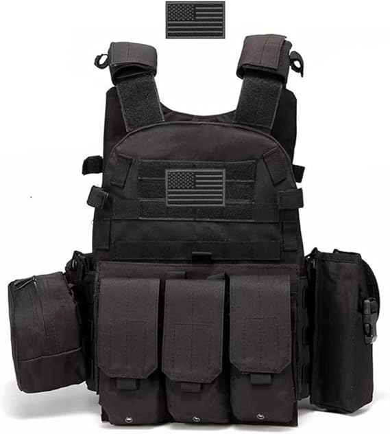 Chaleco táctico para hombre, de liberación rápida, transpirable, para paintball y airsoft, ajustable. 