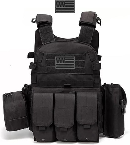 Chaleco táctico para hombre, de liberación rápida, transpirable, para paintball y airsoft, ajustable. 